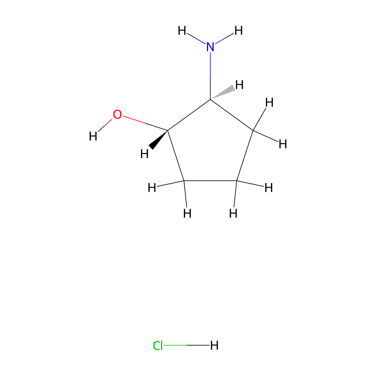 (1S,2S)-2-aminocyclopentan-1-ol hydrochloride molecular structure, CAS 68327-04-8