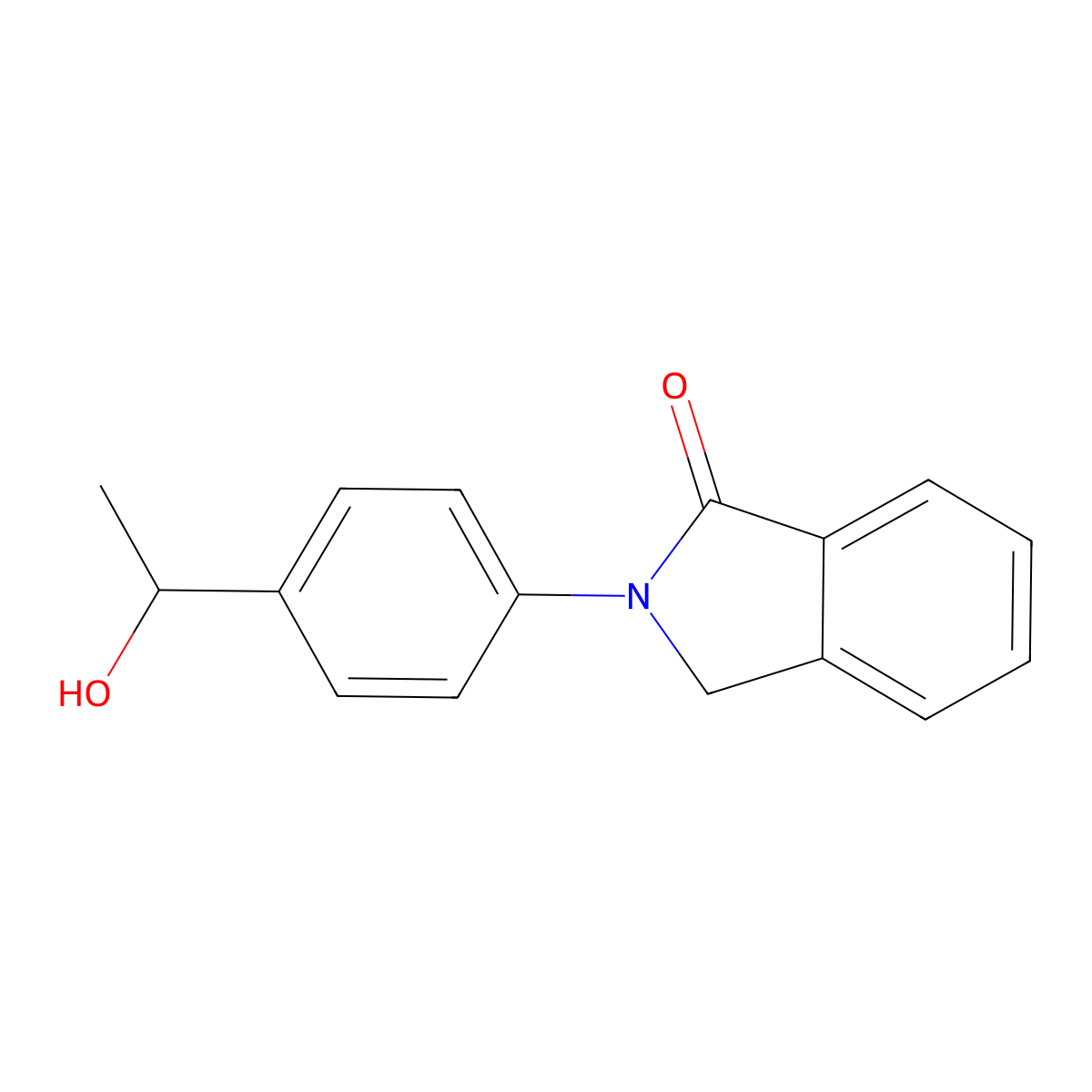 1H-Isoindol-1-one, 2,3-dihydro-2-[4-(1-hydroxyethyl)phenyl]- molecular structure, CAS 68327-78-6