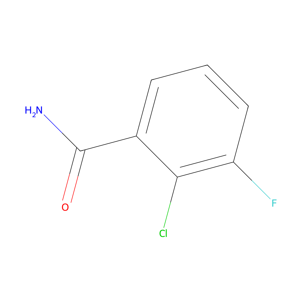 2-Chloro-3-fluorobenzamide molecular structure, CAS 683274-49-9