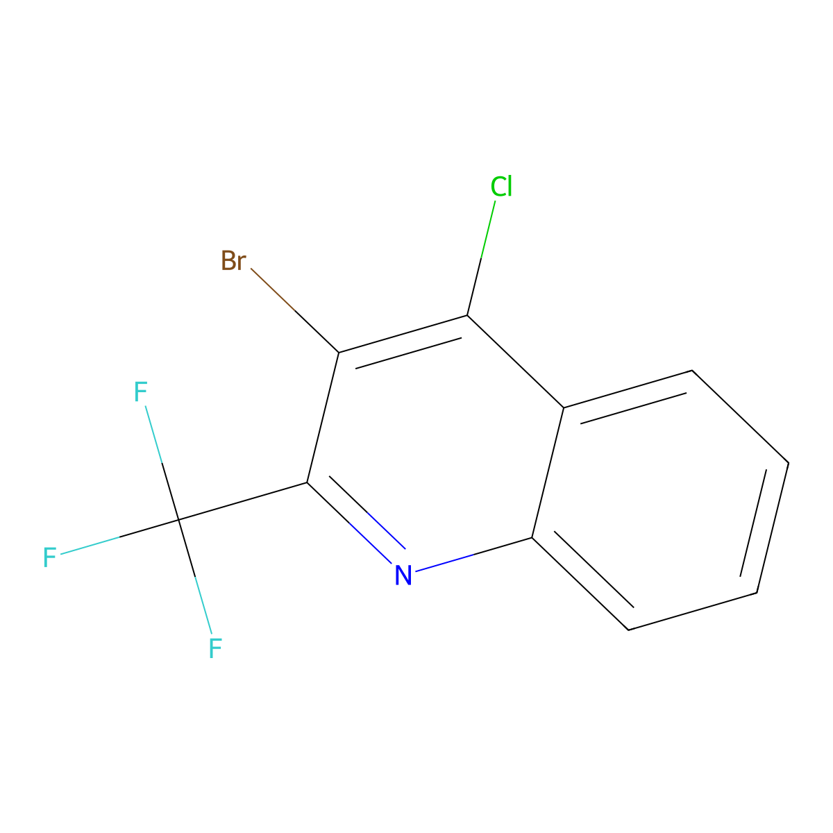 3-Bromo-4-chloro-2-(trifluoromethyl)quinoline molecular structure, CAS 683274-52-4