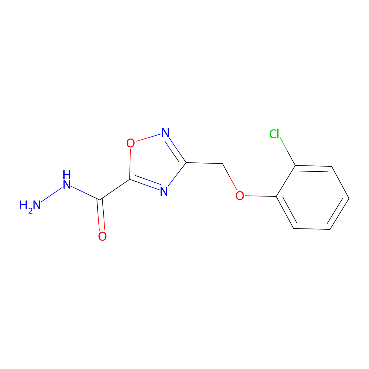 3-[(2-Chlorophenoxy)methyl]-1,2,4-oxadiazole-5-carbohydrazide molecular structure, CAS 683274-55-7
