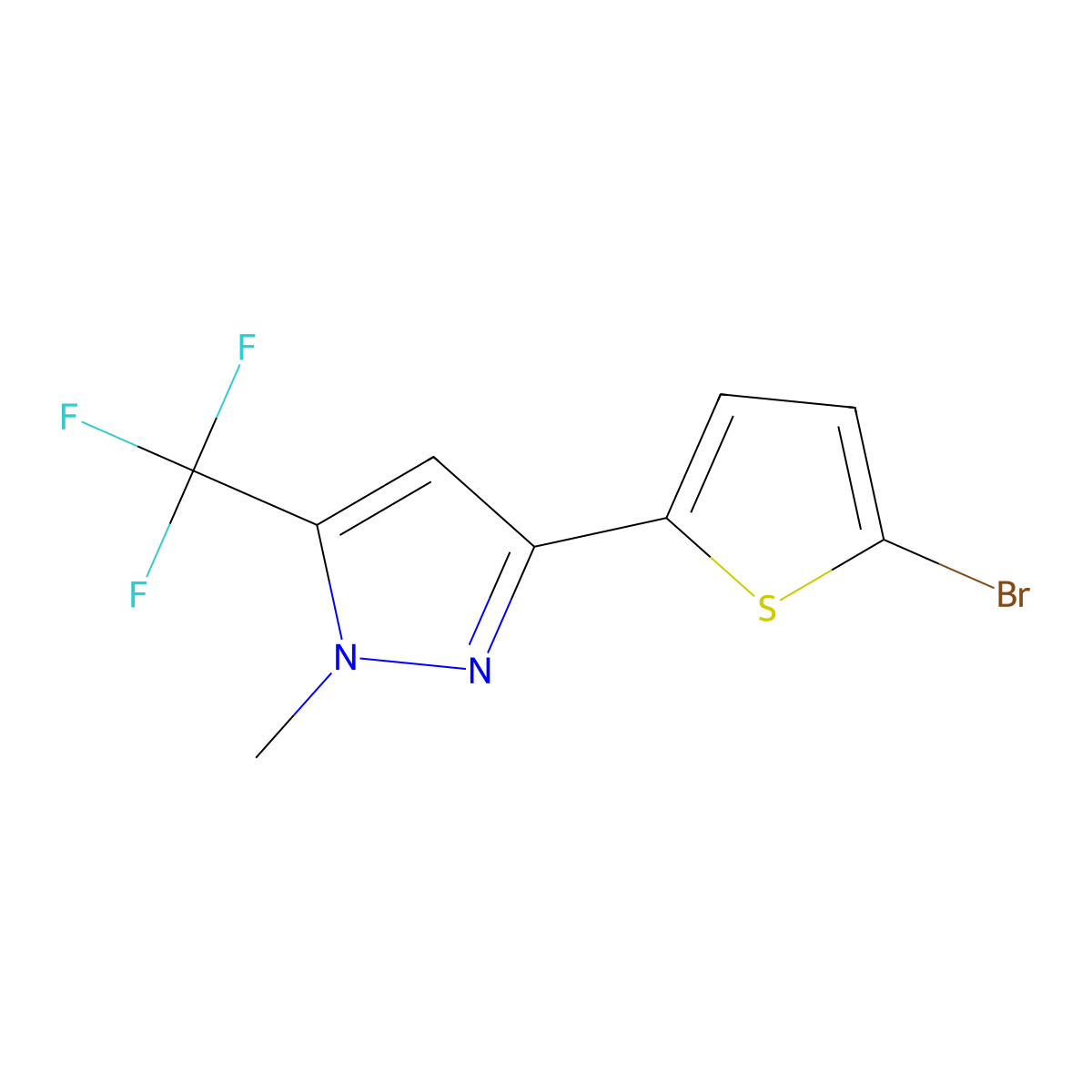 3-(5-Bromo-2-thienyl)-1-methyl-5-(trifluoromethyl)-1H-pyrazole molecular structure, CAS 683274-57-9