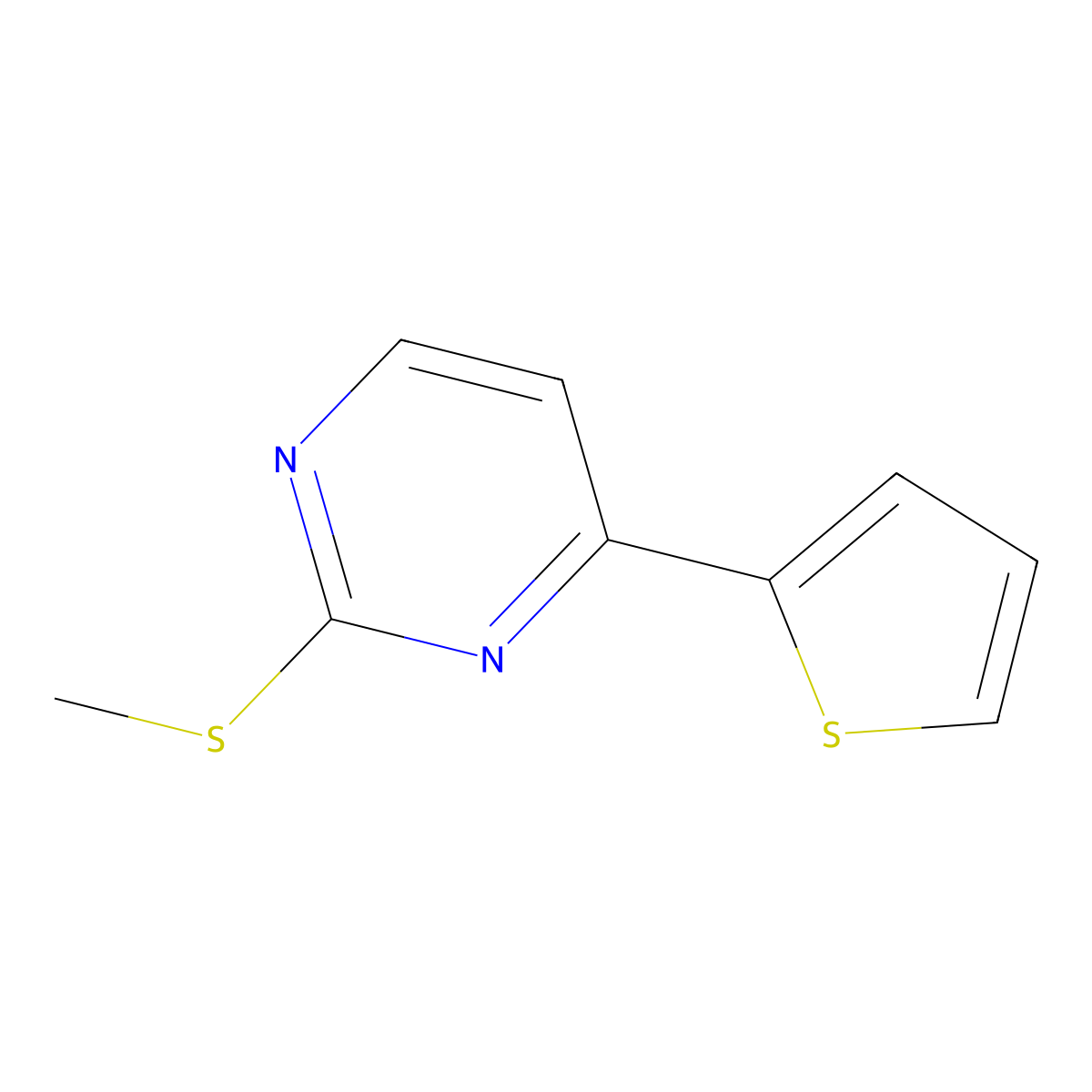 2-(Methylthio)-4-thien-2-ylpyrimidine molecular structure, CAS 683274-58-0