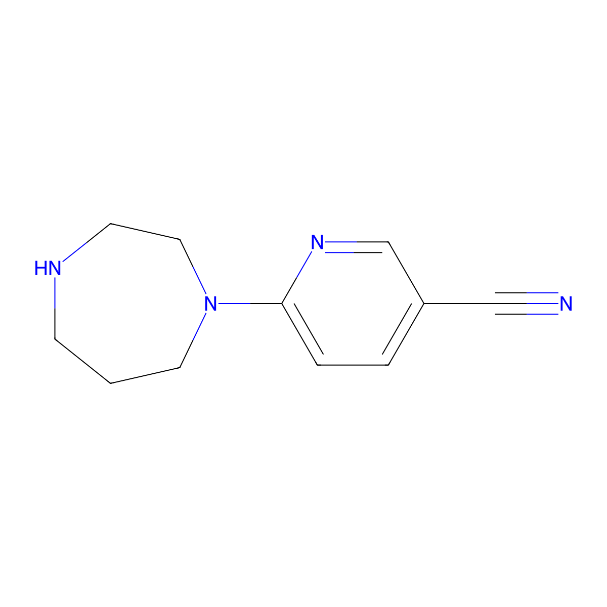 6-(1,4-Diazepan-1-yl)nicotinonitrile molecular structure, CAS 683274-59-1