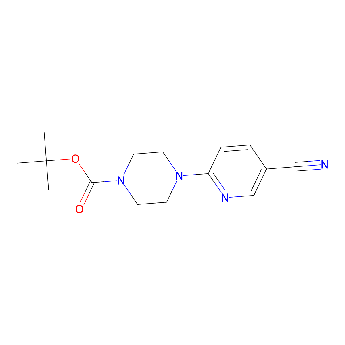 Tert-butyl 4-(5-cyanopyridin-2-yl)piperazine-1-carboxylate molecular structure, CAS 683274-61-5