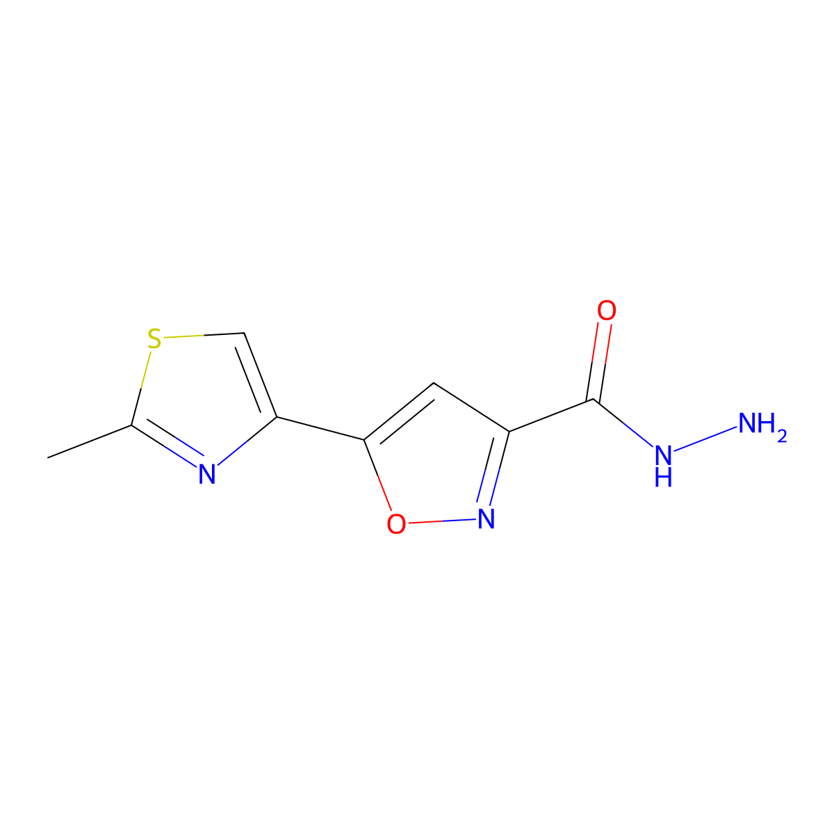 5-(2-Methyl-1,3-thiazol-4-yl)isoxazole-3-carbohydrazide molecular structure, CAS 683274-65-9