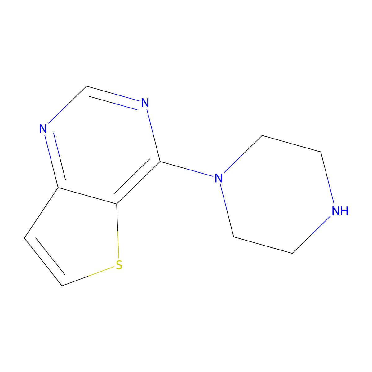 4-(Piperazin-1-yl)thieno[3,2-d]pyrimidine molecular structure, CAS 683274-67-1