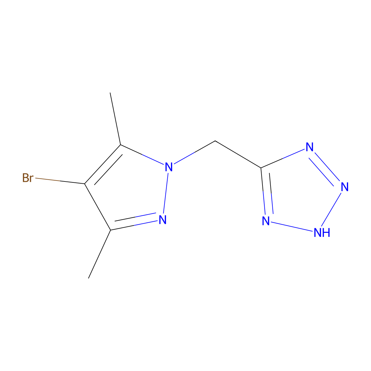 5-[(4-Bromo-3,5-dimethyl-1H-pyrazol-1-YL)methyl]-2H-tetrazole molecular structure, CAS 683274-70-6