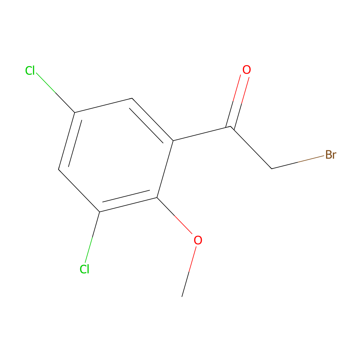 2-Bromo-1-(3,5-dichloro-2-methoxyphenyl)ethanone molecular structure, CAS 683274-78-4