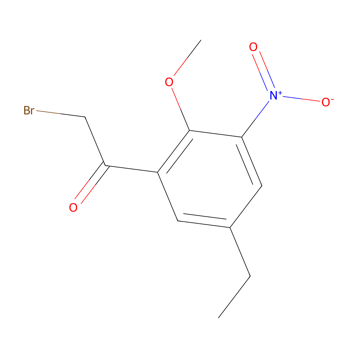 2-Bromo-1-(5-ethyl-2-methoxy-3-nitrophenyl)ethanone molecular structure, CAS 683274-81-9