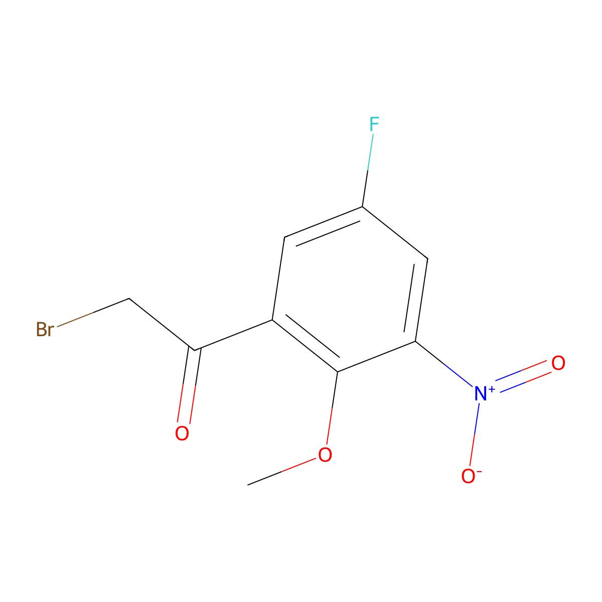 2-Bromo-1-(5-fluoro-2-methoxy-3-nitrophenyl)ethanone molecular structure, CAS 683274-82-0