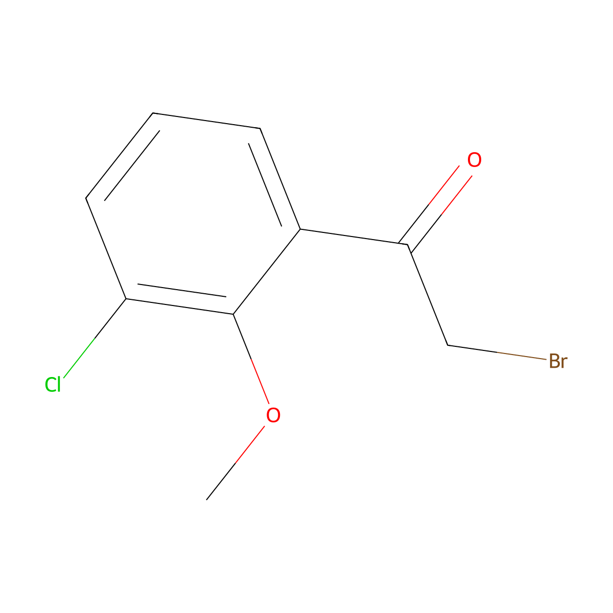 2-Bromo-1-(3-chloro-2-methoxyphenyl)ethanone molecular structure, CAS 683274-85-3