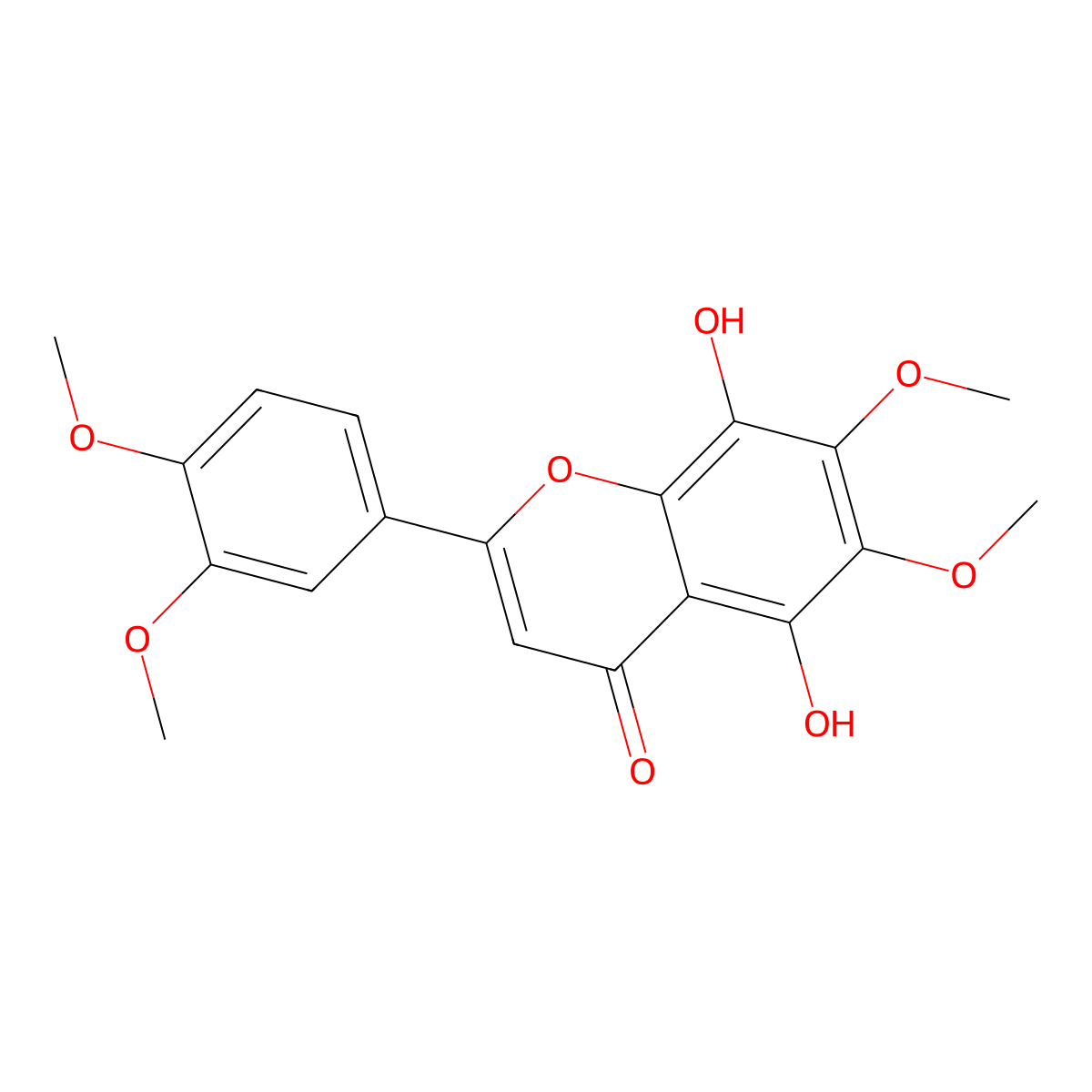 5,8-Dihydroxy-3',4',6,7-tetramethoxyflavone molecular structure, CAS 683278-67-3