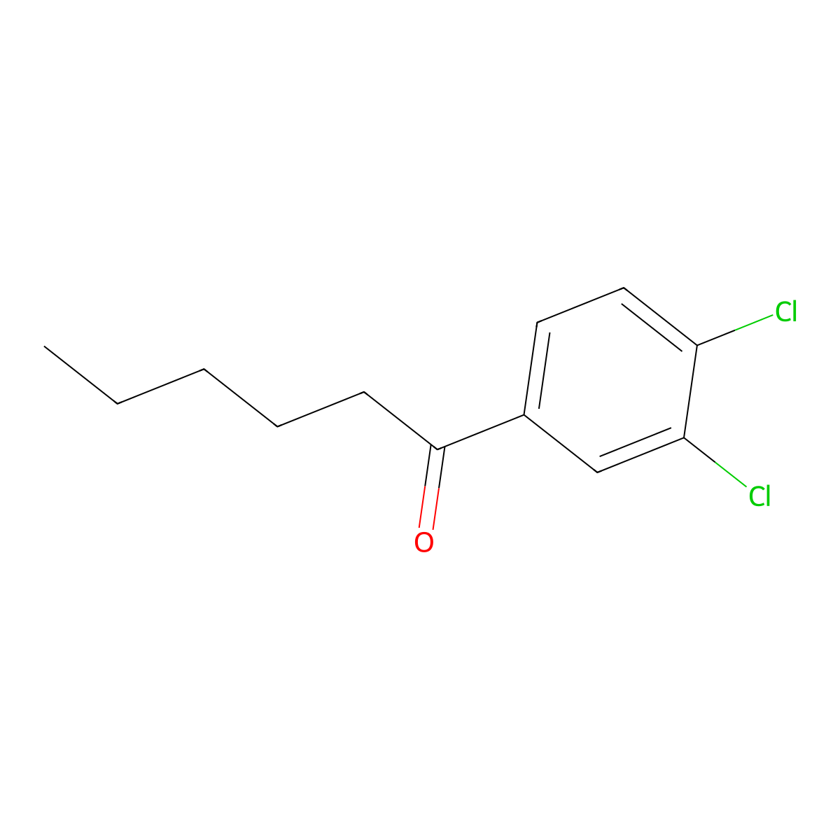 1-(3,4-Dichlorophenyl)hexan-1-one molecular structure, CAS 68329-74-8