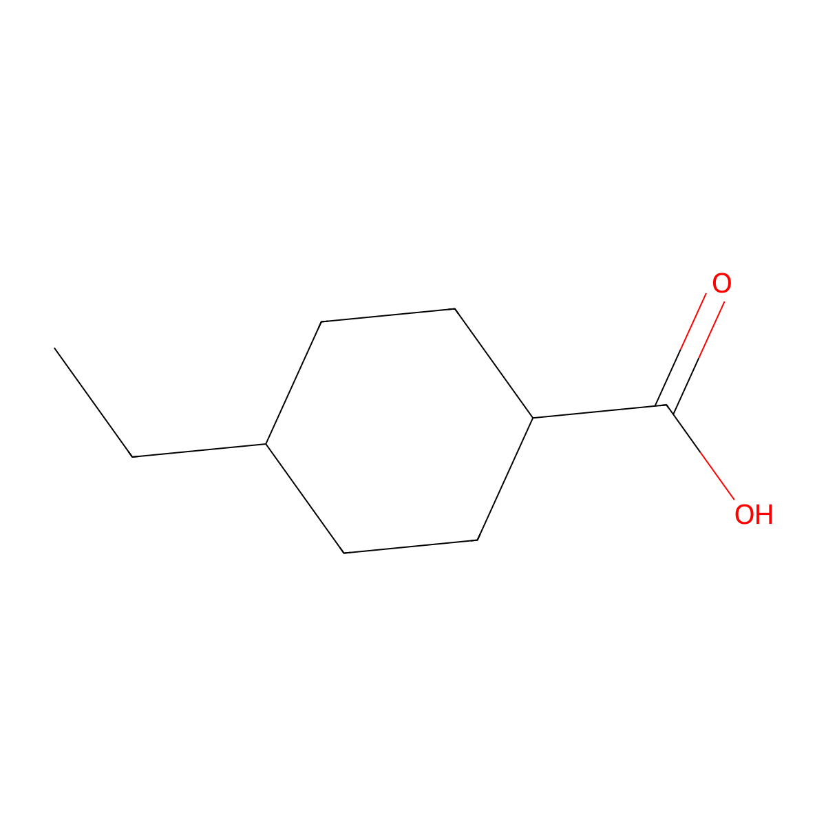 4-Ethylcyclohexanecarboxylic Acid molecular structure, CAS 6833-47-2