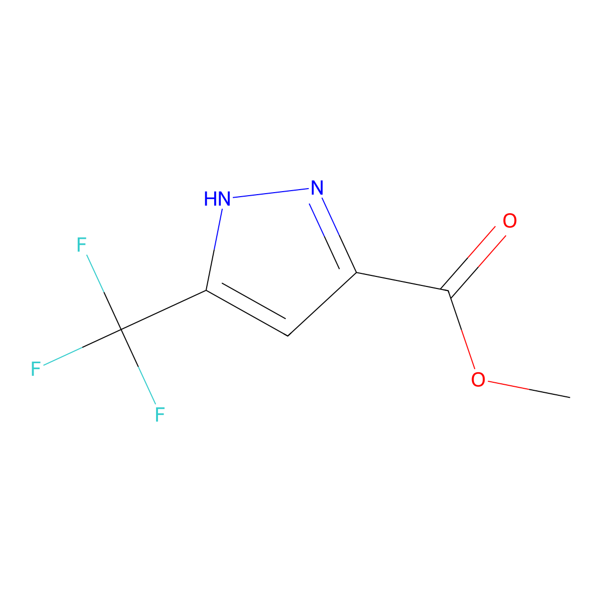 methyl 5-(trifluoromethyl)-1H-pyrazole-3-carboxylate molecular structure, CAS 6833-82-5