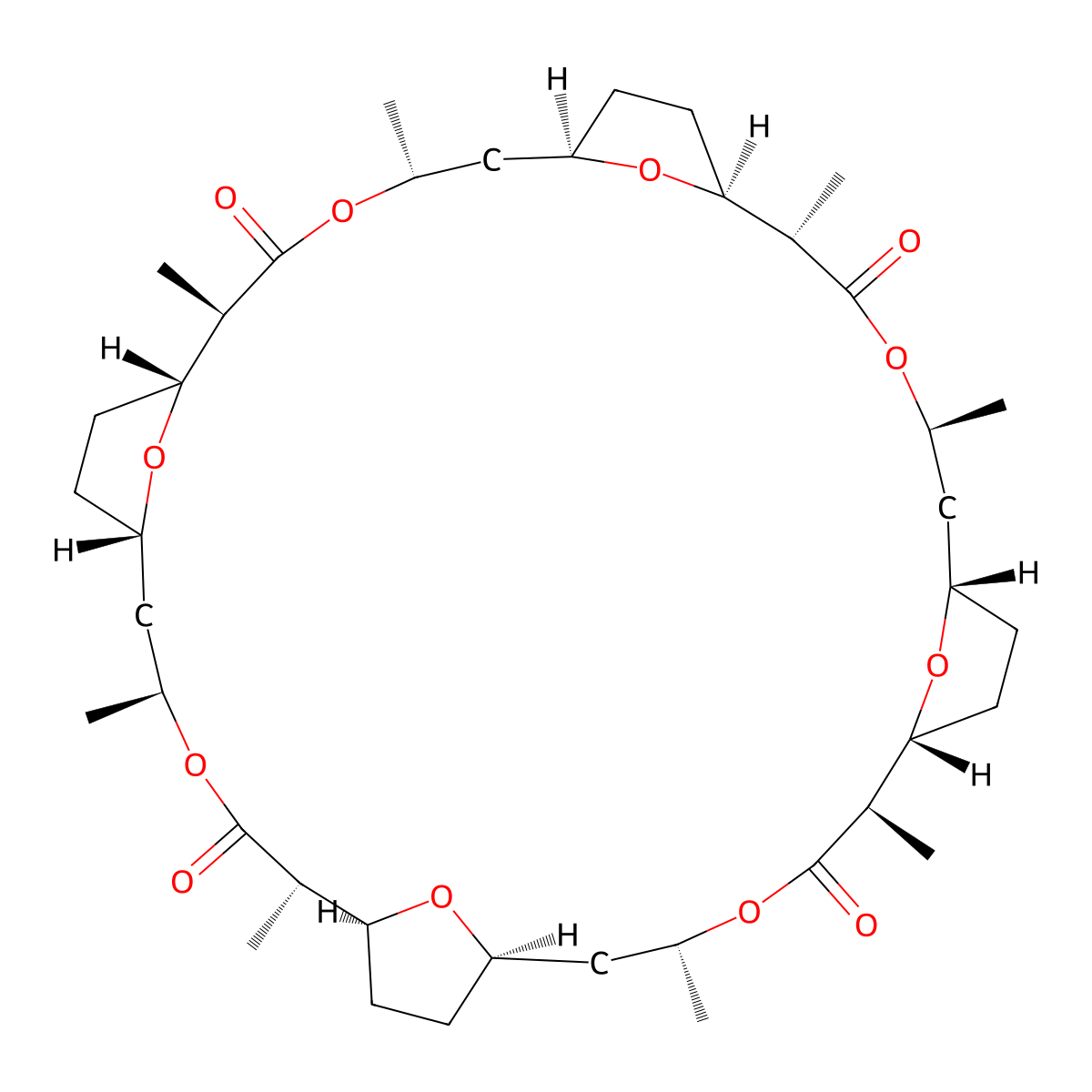 Nonactin molecular structure, CAS 6833-84-7