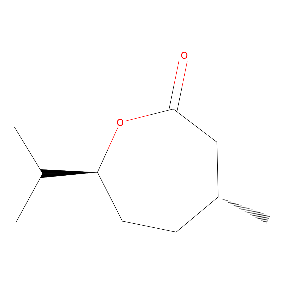 2-Oxepanone, 4-methyl-7-(1-methylethyl)-, (4R,7S)- molecular structure, CAS 68330-67-6