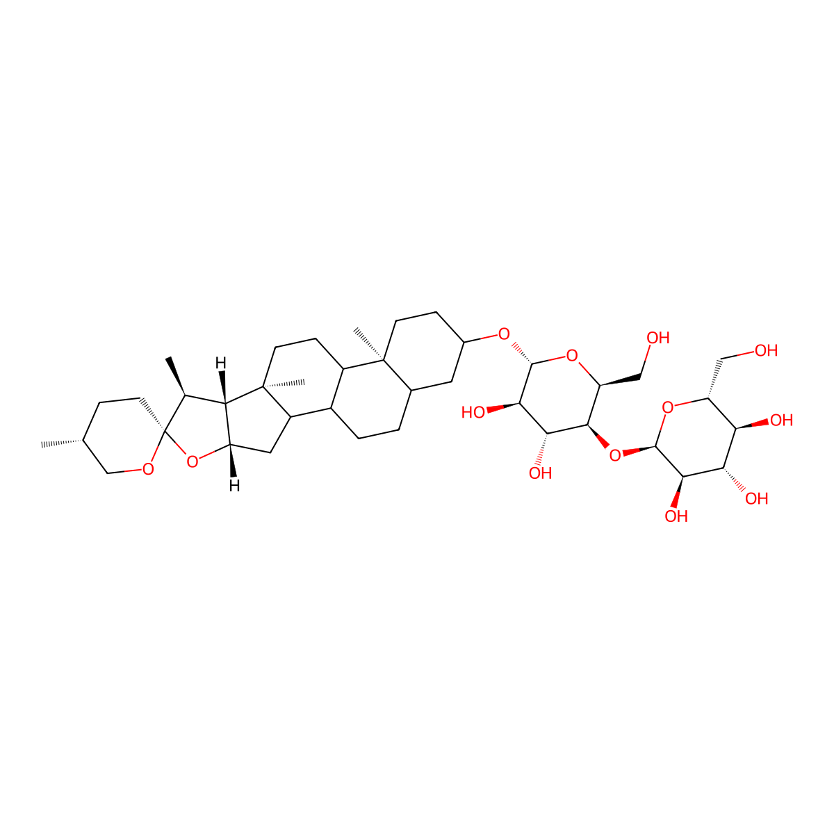 beta-D-Glucopyranoside, (3beta,5alpha,25R)-spirostan-3-yl 4-O-alpha-D-glucopyranosyl- molecular structure, CAS 68331-86-2