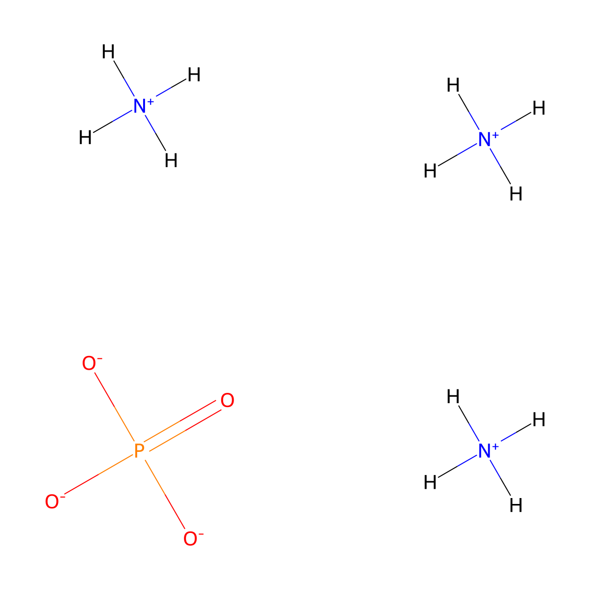 Ammonium phosphate, tribasic molecular structure, CAS 68333-79-9