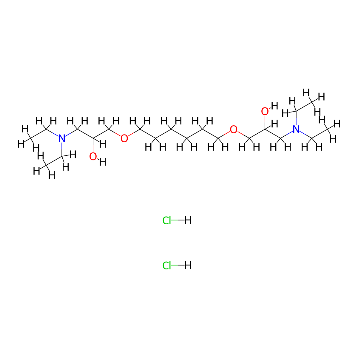 7,14-Dioxa-3,18-diazaeicosane-5,16-diol, 3,18-diethyl-, hydrochloride (1:2) molecular structure, CAS 68334-53-2