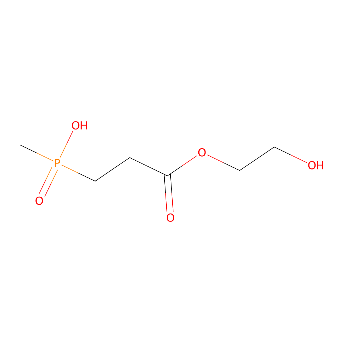 Propanoic acid, 3-(hydroxymethylphosphinyl)-, mono(2-hydroxyethyl) ester molecular structure, CAS 68334-62-3