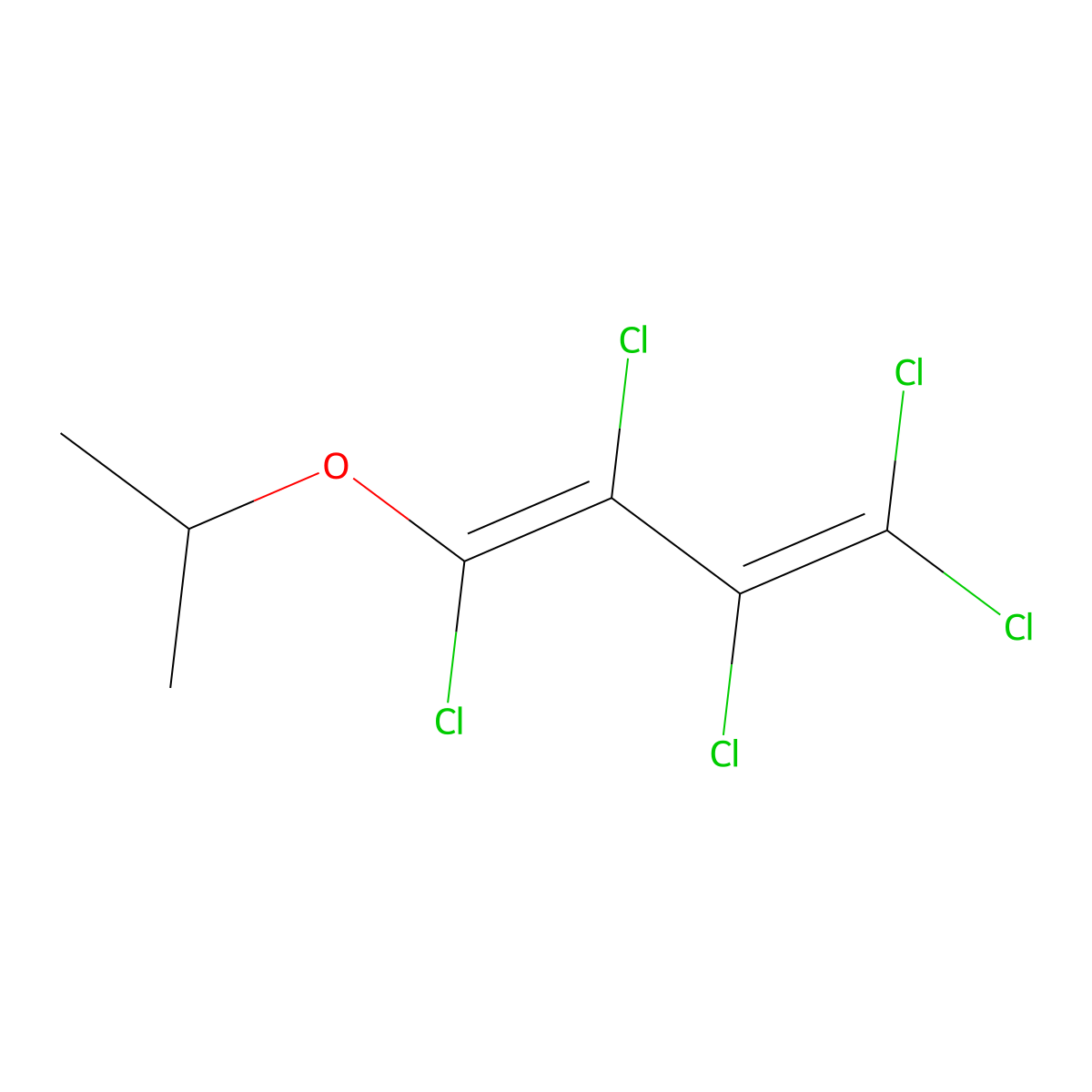 1,1,2,3,4-Pentachloro-4-(1-methylethoxy)-1,3-butadiene molecular structure, CAS 68334-67-8