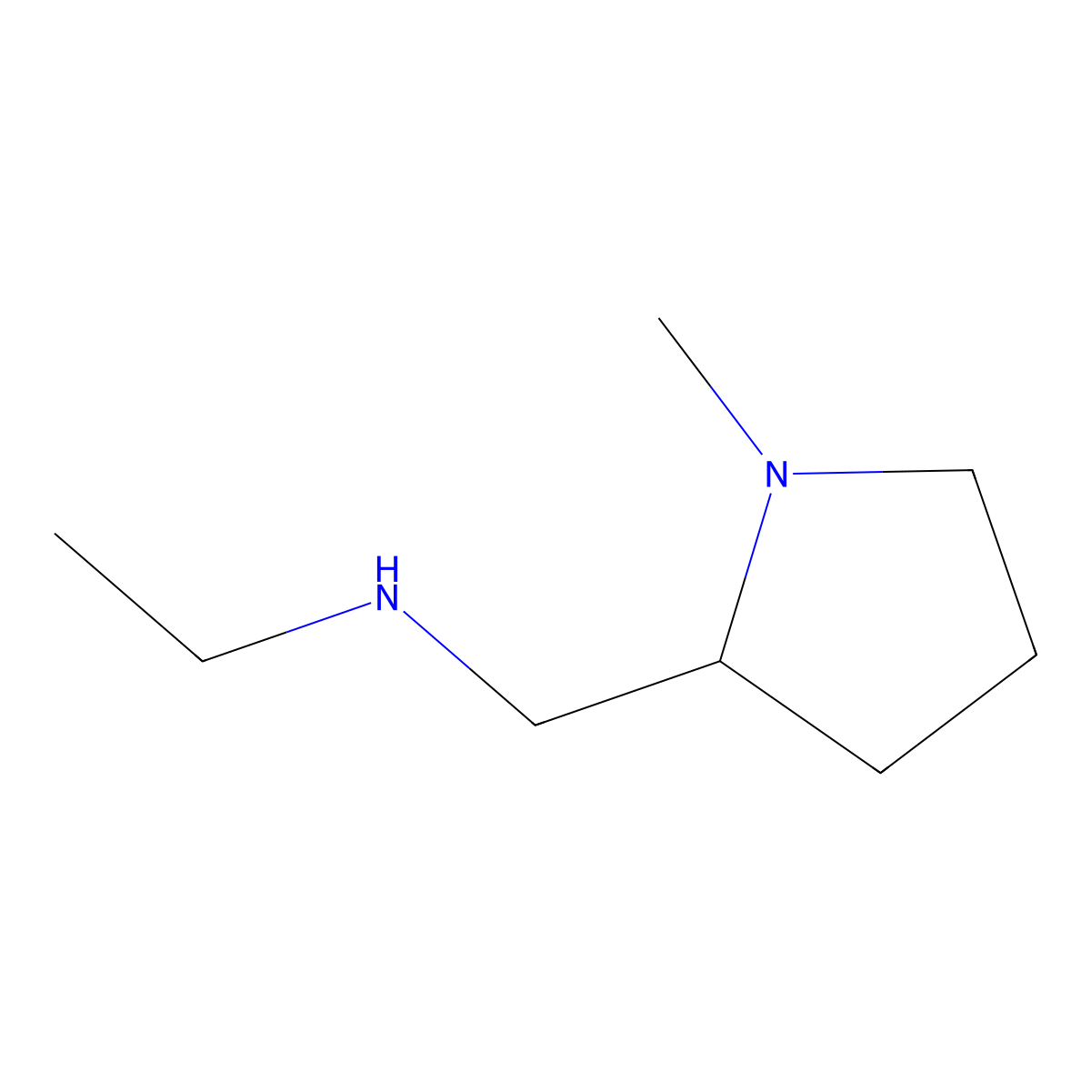 Ethyl-(1-methyl-pyrrolidin-2-ylmethyl)-amine molecular structure, CAS 68339-47-9