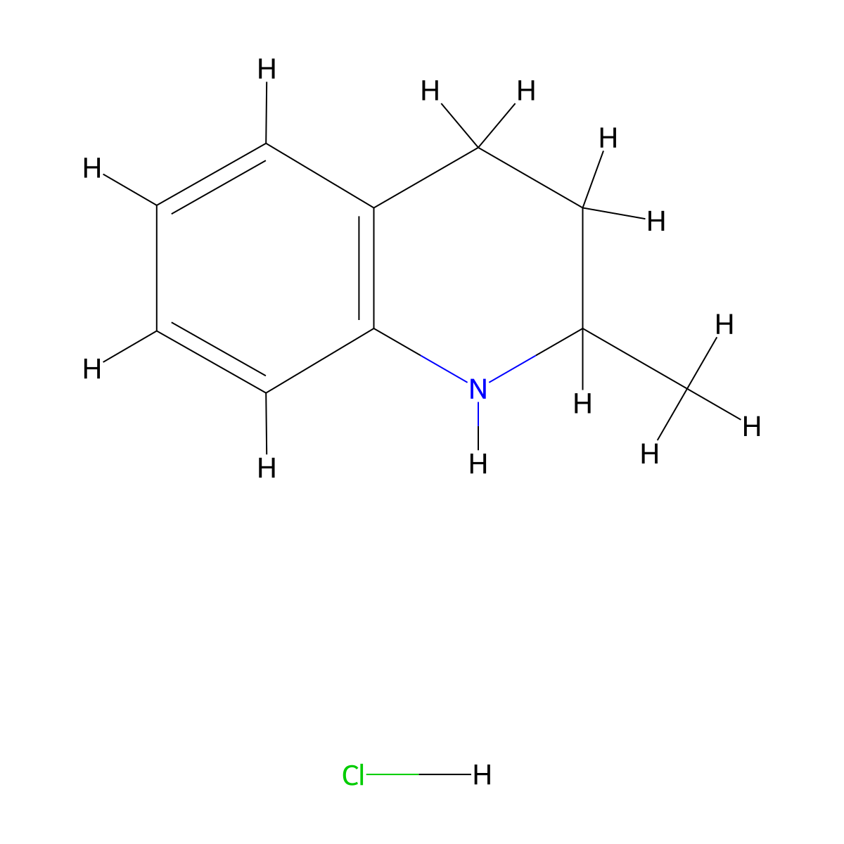 2-Methyl-1,2,3,4-tetrahydroquinoline hydrochloride molecular structure, CAS 68339-74-2