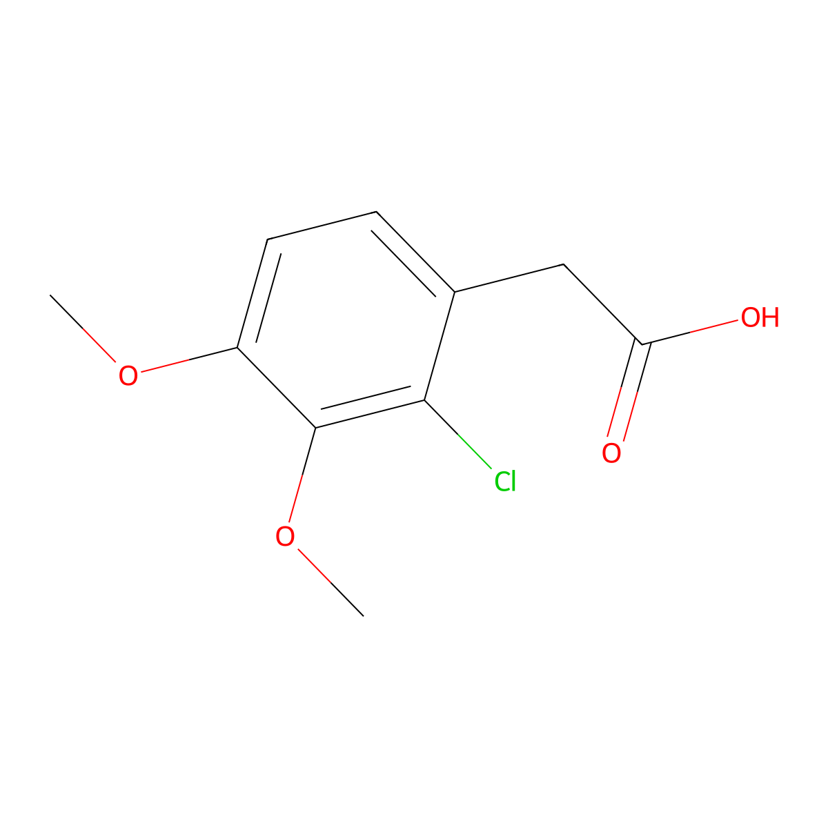 2-(2-Chloro-3,4-dimethoxyphenyl)acetic acid molecular structure, CAS 6834-51-1