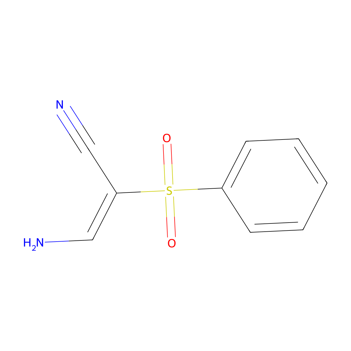 2-Propenenitrile, 3-amino-2-(phenylsulfonyl)- molecular structure, CAS 68342-51-8
