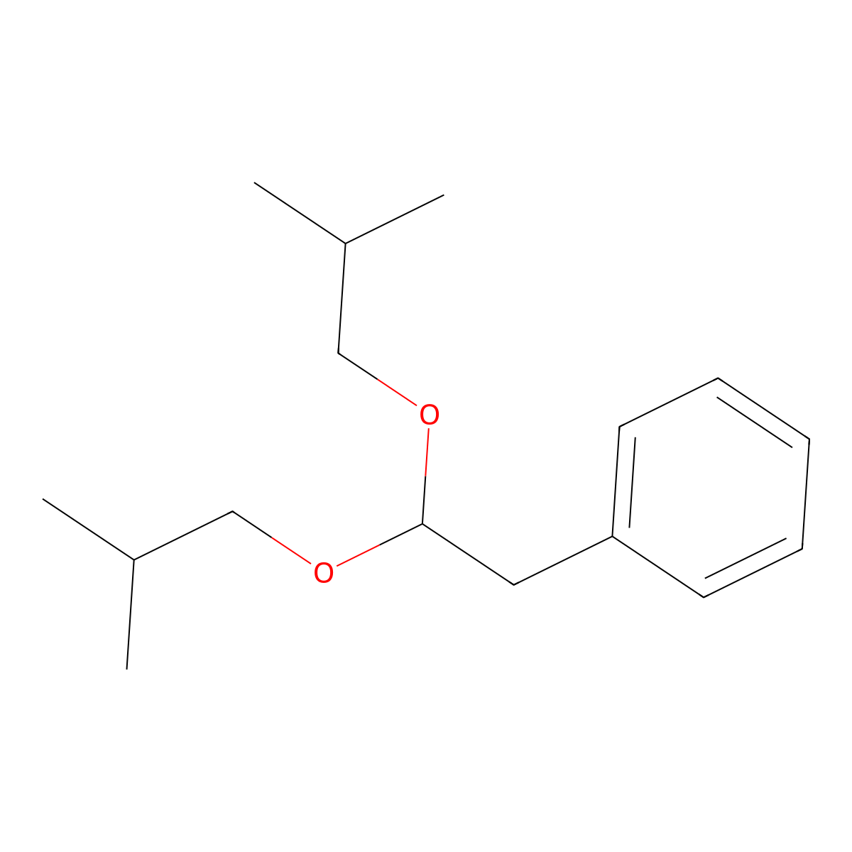 Phenyl acetaldehyde diisobutyl acetal molecular structure, CAS 68345-22-2