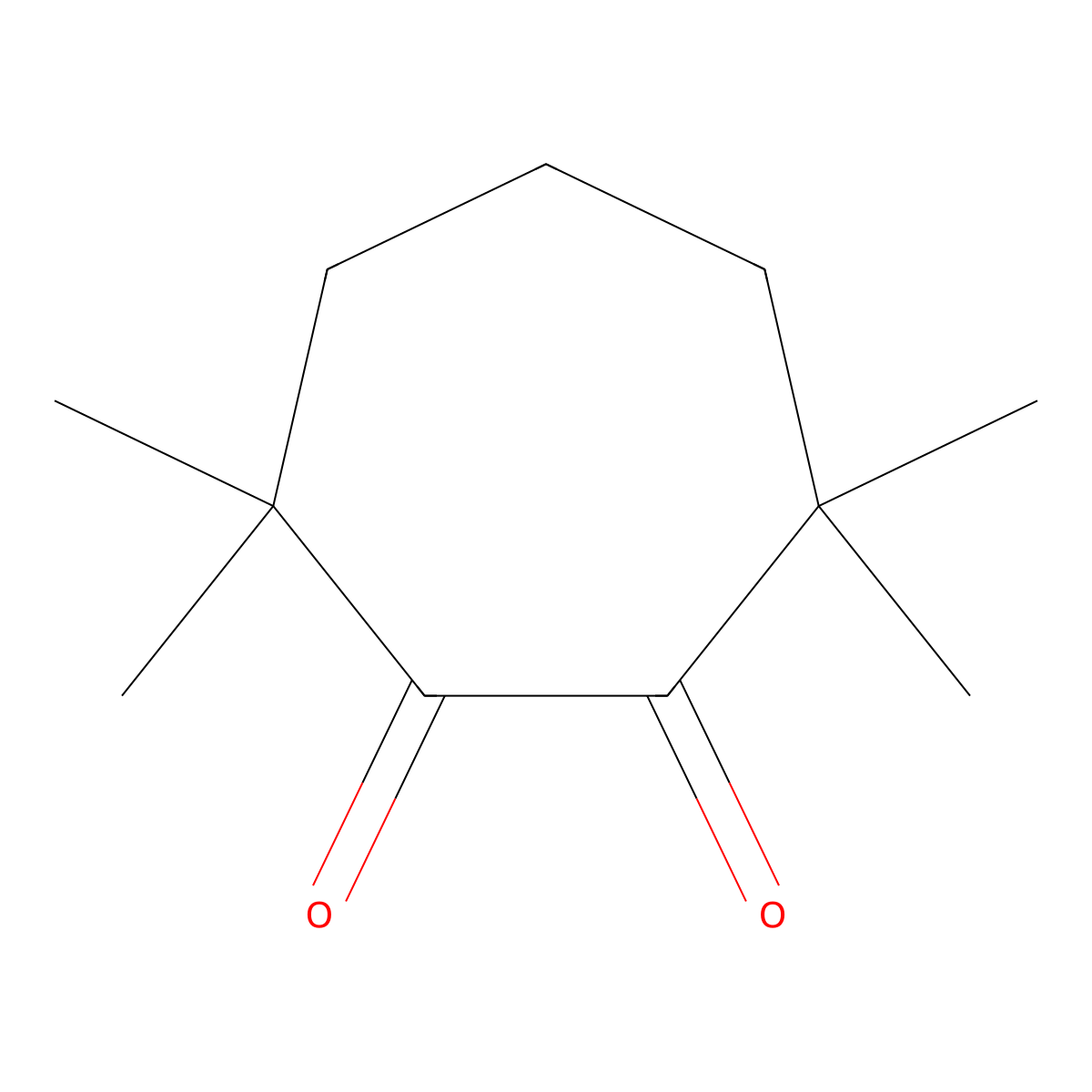 1,2-Cycloheptanedione, 3,3,7,7-tetramethyl- molecular structure, CAS 68347-39-7
