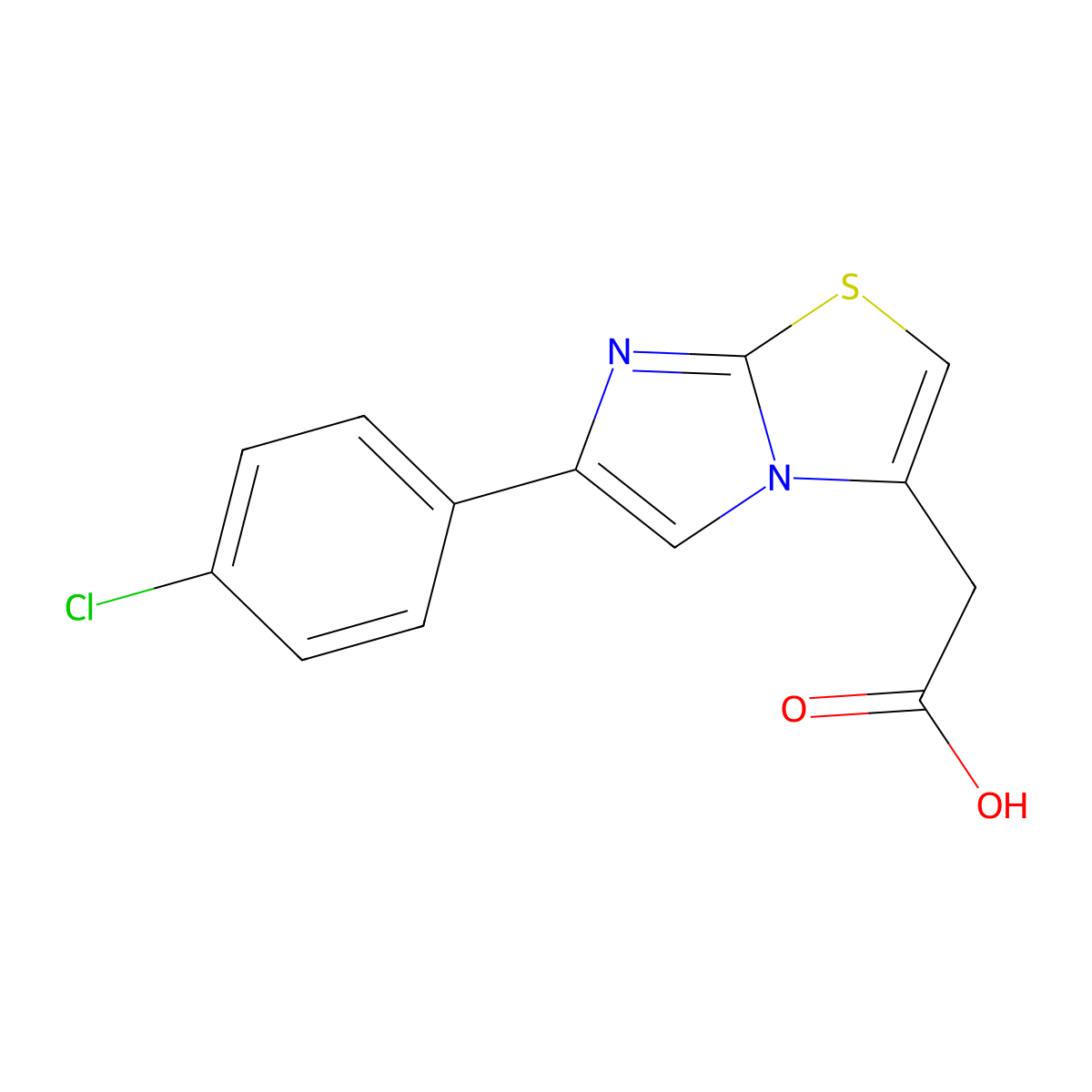 [6-(4-Chlorophenyl)imidazo[2,1-b][1,3]thiazol-3-yl]acetic acid molecular structure, CAS 68347-92-2