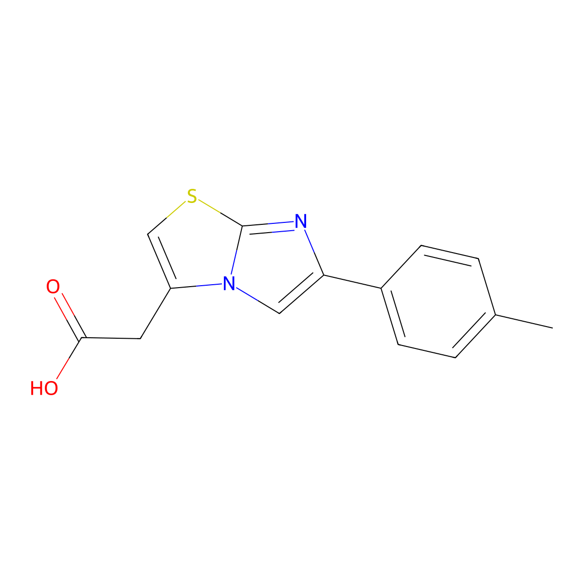 (6-P-Tolyl-imidazo[2,1-B]thiazol-3-YL)-acetic acid molecular structure, CAS 68347-94-4