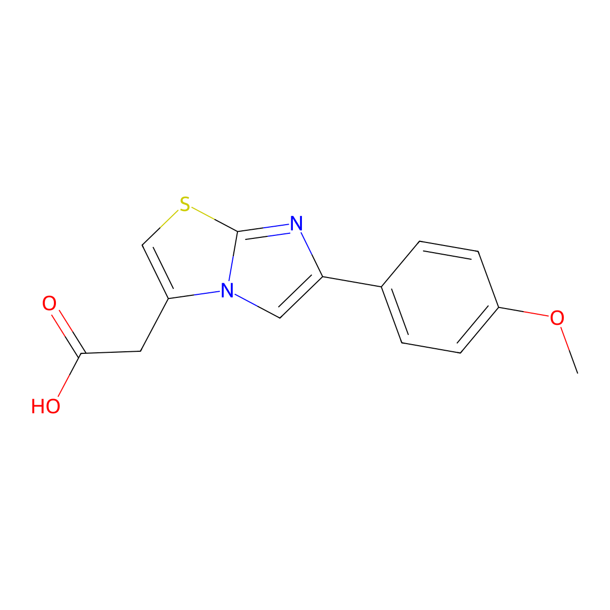 2-[6-(4-Methoxyphenyl)imidazo[2,1-b][1,3]thiazol-3-yl]acetic acid molecular structure, CAS 68347-95-5