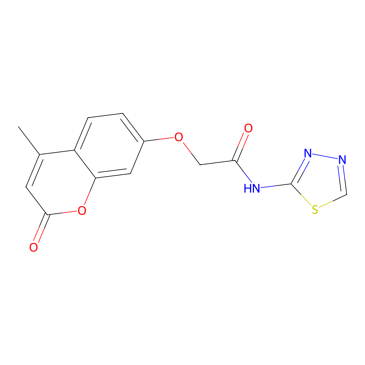 2-[(4-Methyl-2-oxo-2h-chromen-7-yl)oxy]-n-(1,3,4-thiadiazol-2-yl)acetamide molecular structure, CAS 6835-15-0