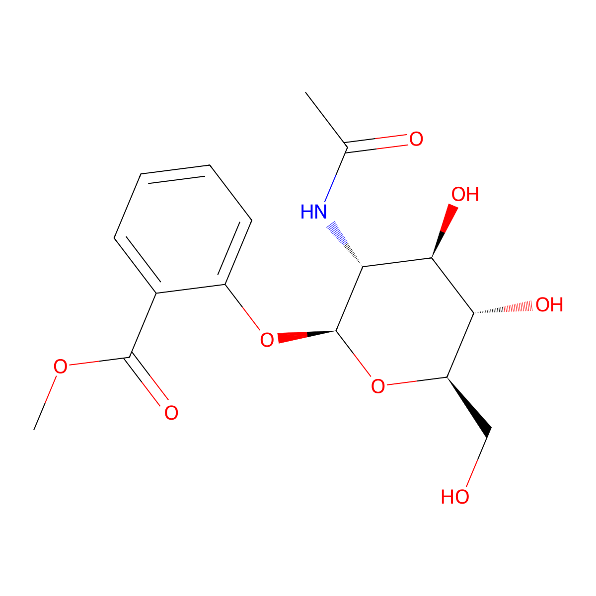 2-Methoxycarbonylphenyl 2-acetamido-2-deoxy-b-D-glucopyranoside molecular structure, CAS 6835-61-6