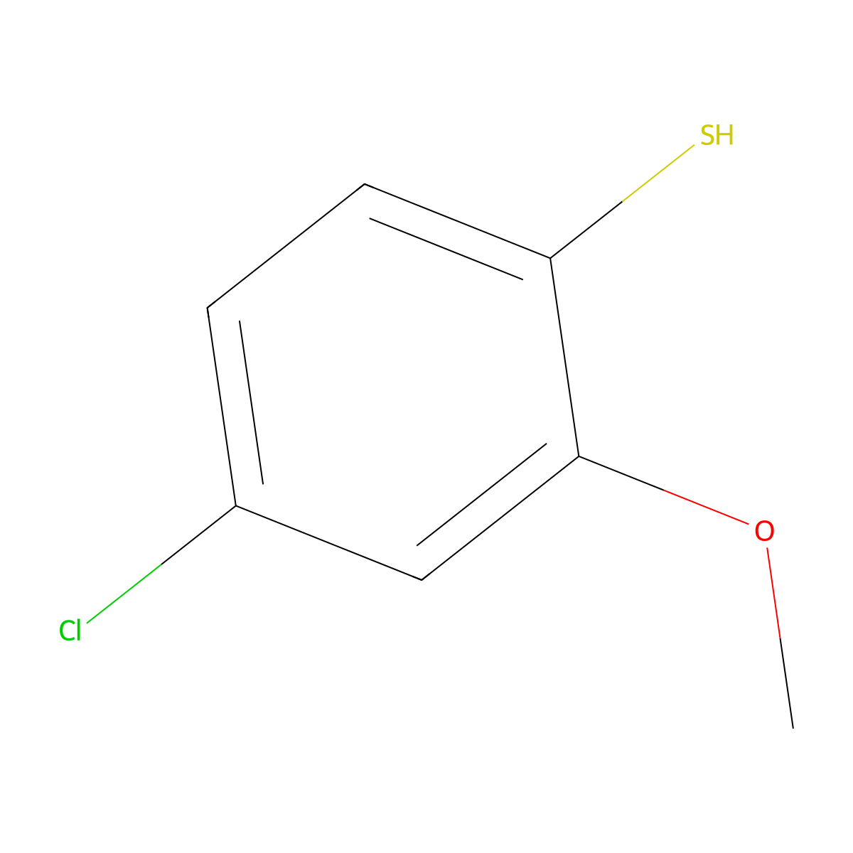 4-Chloro-2-methoxybenzene-1-thiol molecular structure, CAS 68350-96-9