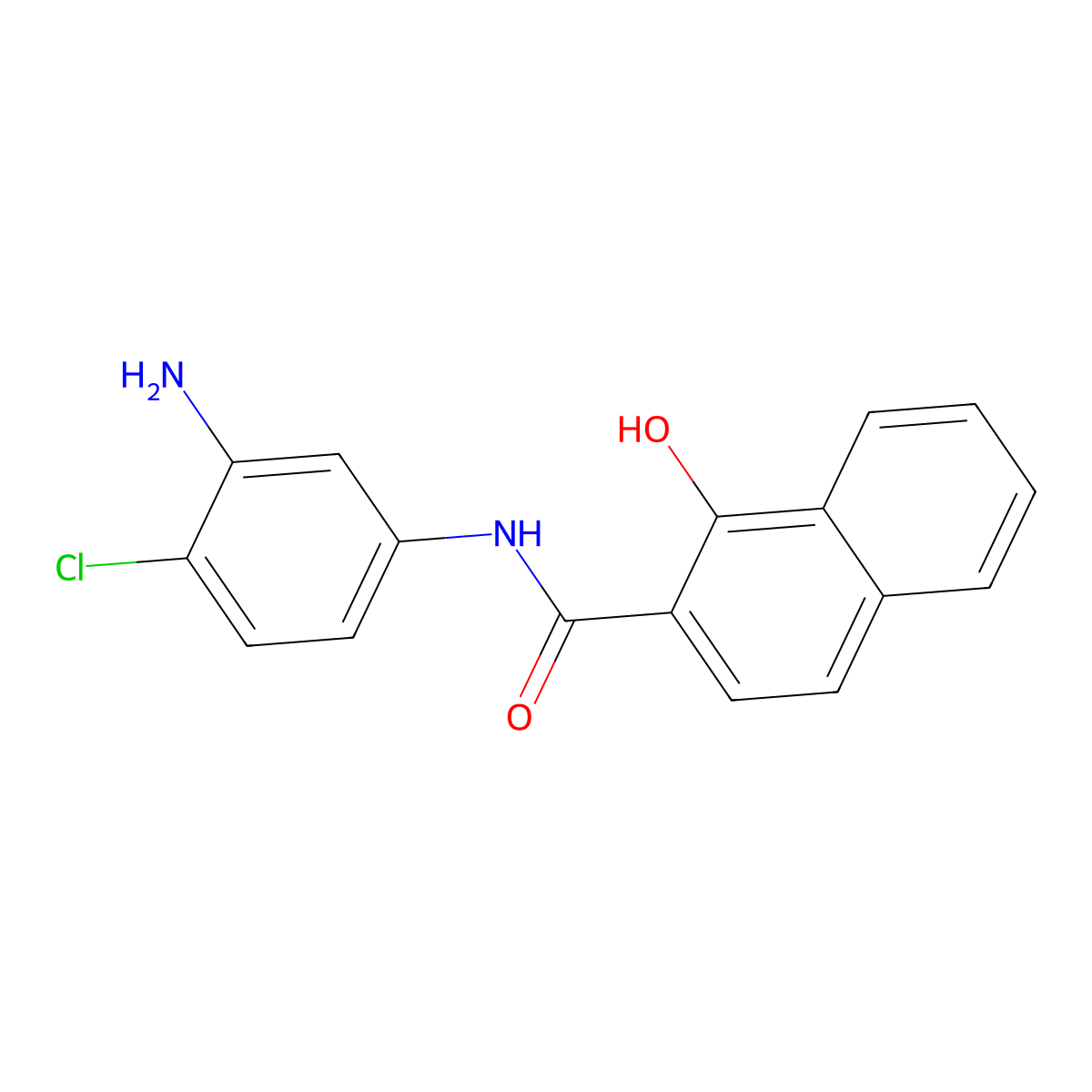 2-Naphthalenecarboxamide, N-(3-amino-4-chlorophenyl)-1-hydroxy- molecular structure, CAS 68352-41-0