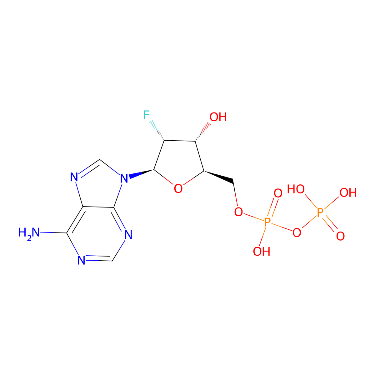 2'-Deoxy-2'-fluoroadenosine 5'-diphosphate molecular structure, CAS 68357-16-4