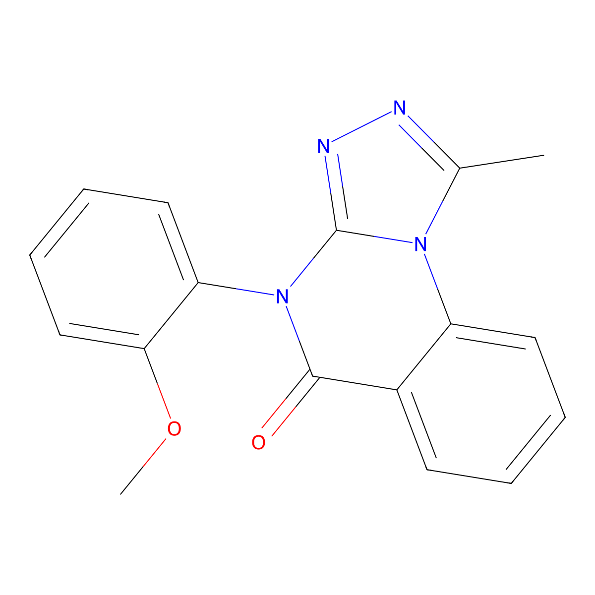 4-(2-methoxyphenyl)-1-methyl[1,2,4]triazolo[4,3-a]quinazolin-5(4H)-one molecular structure, CAS 68357-51-7