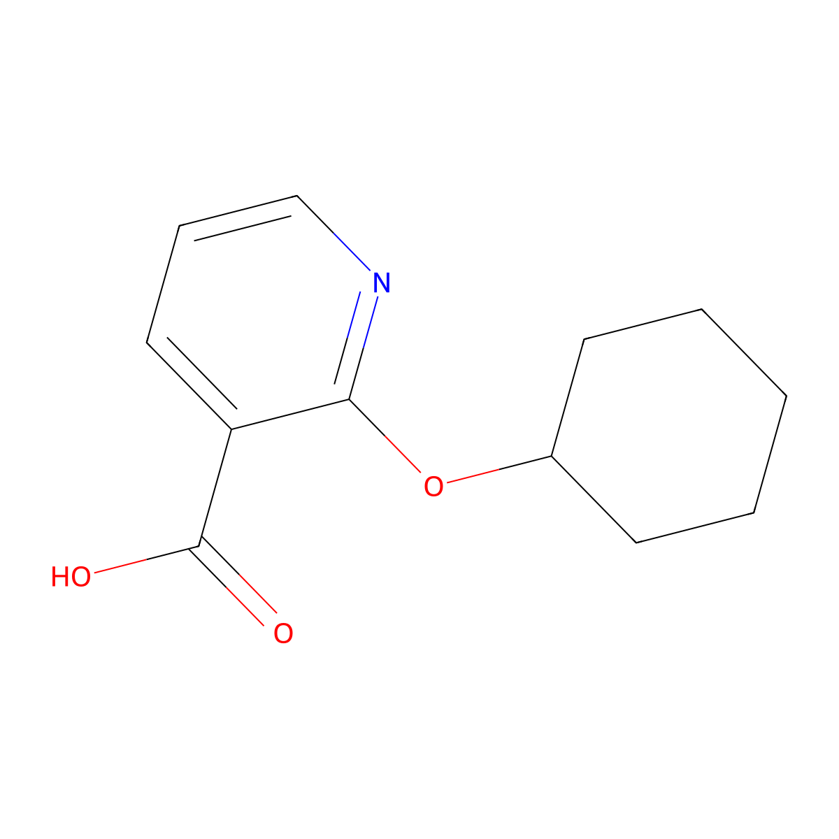 2-(Cyclohexyloxy)nicotinic acid molecular structure, CAS 68359-02-4