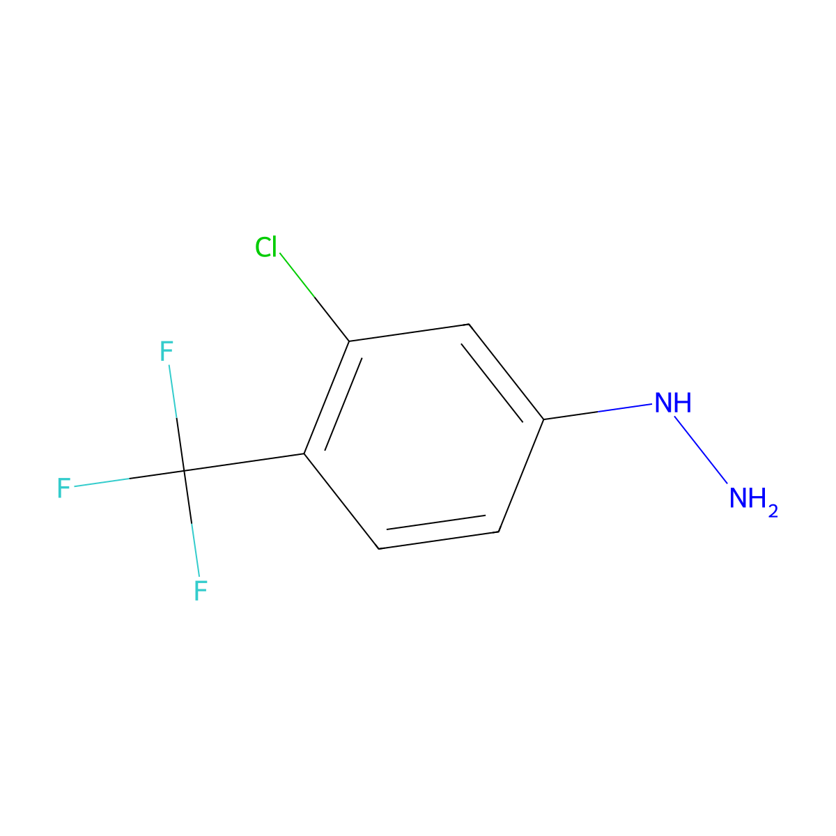 1-(3-Chloro-4-(trifluoromethyl)phenyl)hydrazine molecular structure, CAS 68359-95-5
