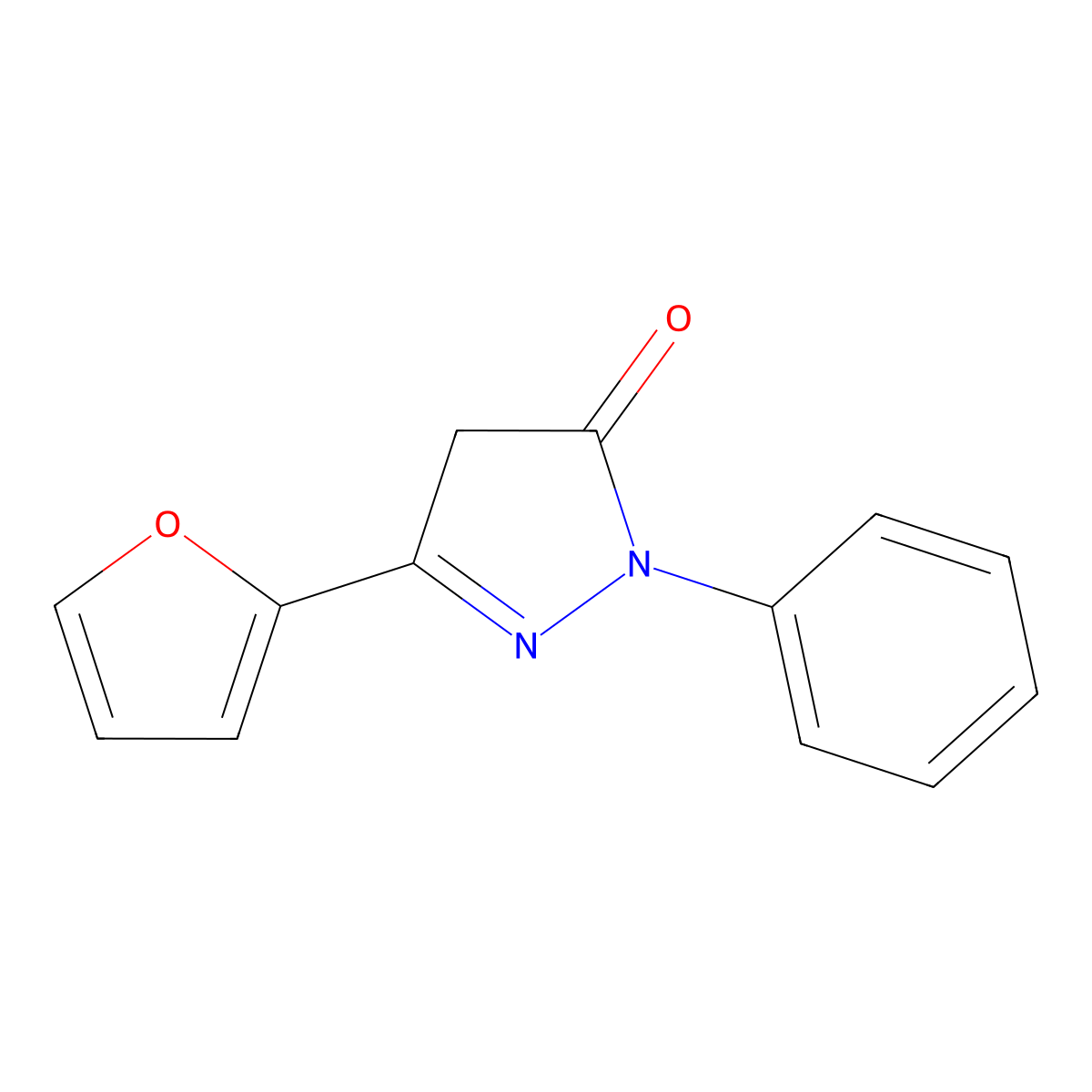 5-(Furan-2-yl)-2-phenyl-2,4-dihydro-3H-pyrazol-3-one molecular structure, CAS 6836-83-5