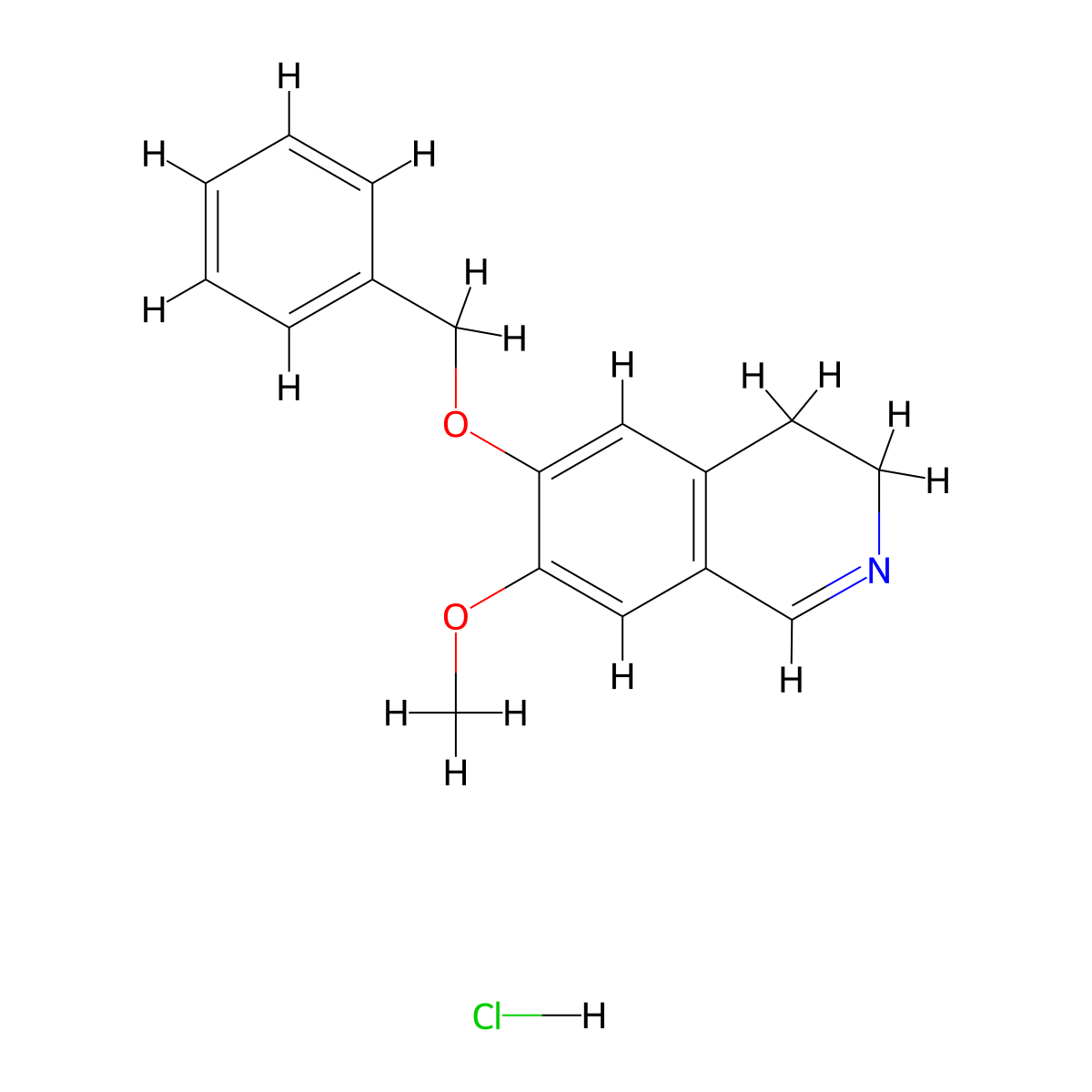 6-Benzyloxy-7-methoxy-3,4-2H-isoquinoline hydrochloride molecular structure, CAS 68360-23-6