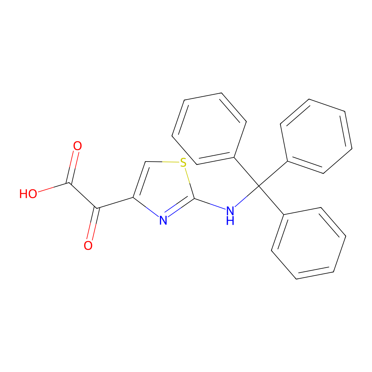 (2-Triphenylmethylamino-4-thiazolyl)glyoxylic acid molecular structure, CAS 68363-44-0