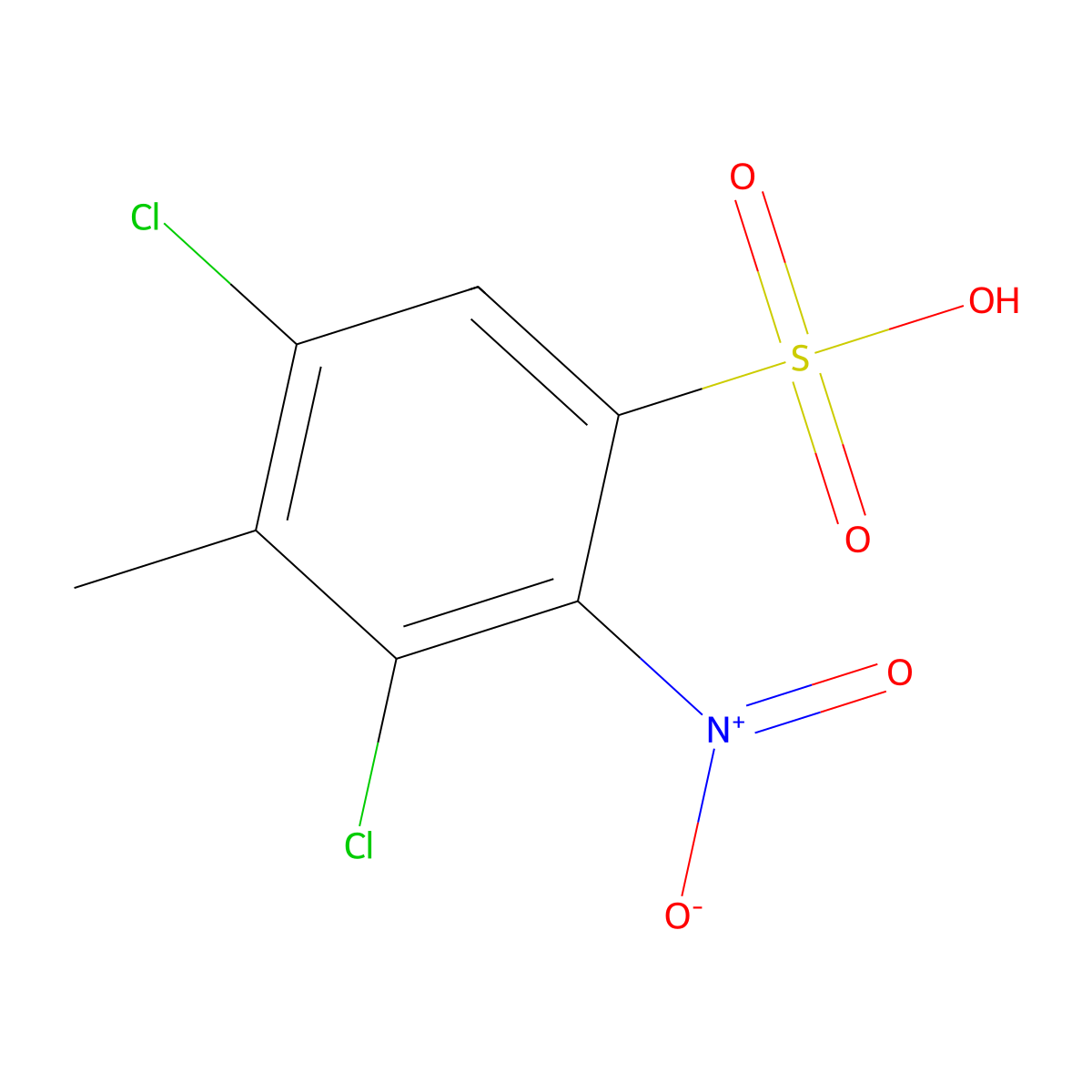 3,5-Dichloro-4-methyl-2-nitrobenzenesulfonic acid molecular structure, CAS 68368-40-1