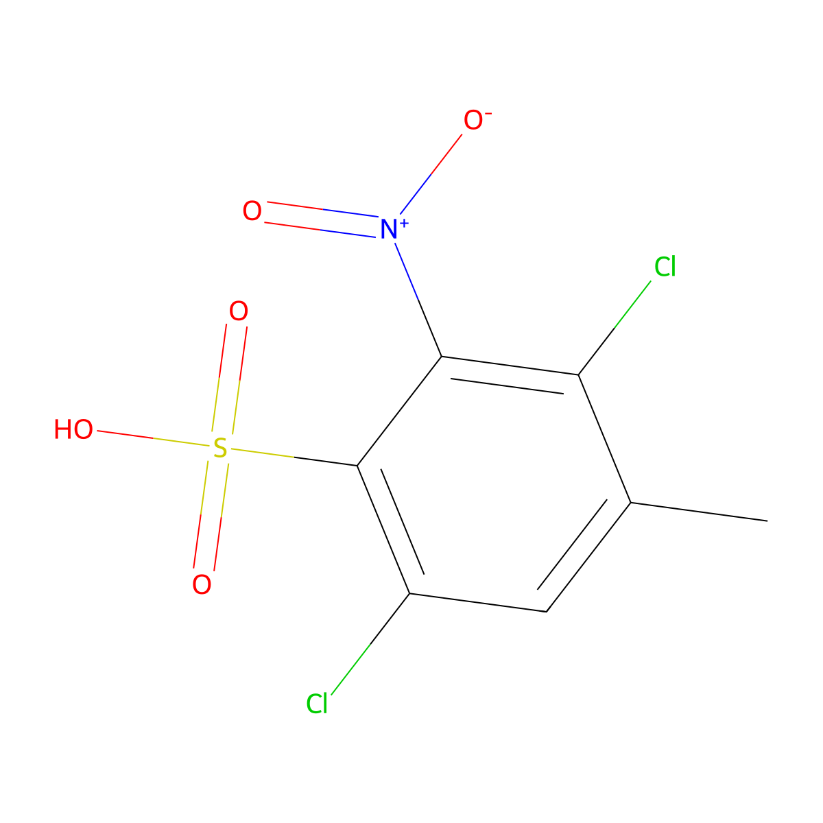 Benzenesulfonic acid, 3,6-dichloro-4-methyl-2-nitro- molecular structure, CAS 68368-41-2