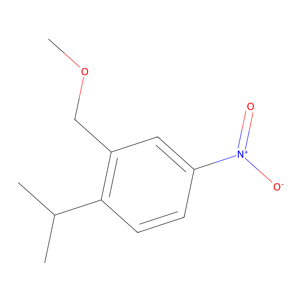 Benzene, 2-(methoxymethyl)-1-(1-methylethyl)-4-nitro- molecular structure, CAS 68368-42-3